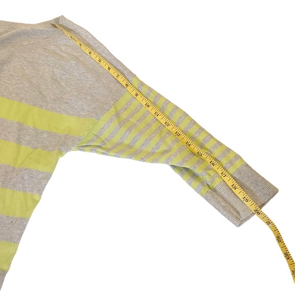 American Eagle Striped Wide Neck Gray Lime Green Sweater L - Picture 9 of 9